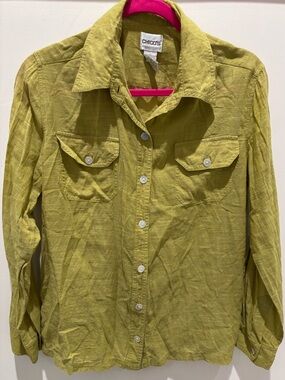Chico's Olive Green Button-Front Shirt